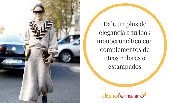 ¿Cómo puedes romper un look monocromático?
